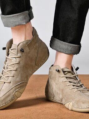 LDeck Suede Tan High-Top Sneakers Australian-Style Chukka Boots Size 37 (6.5)